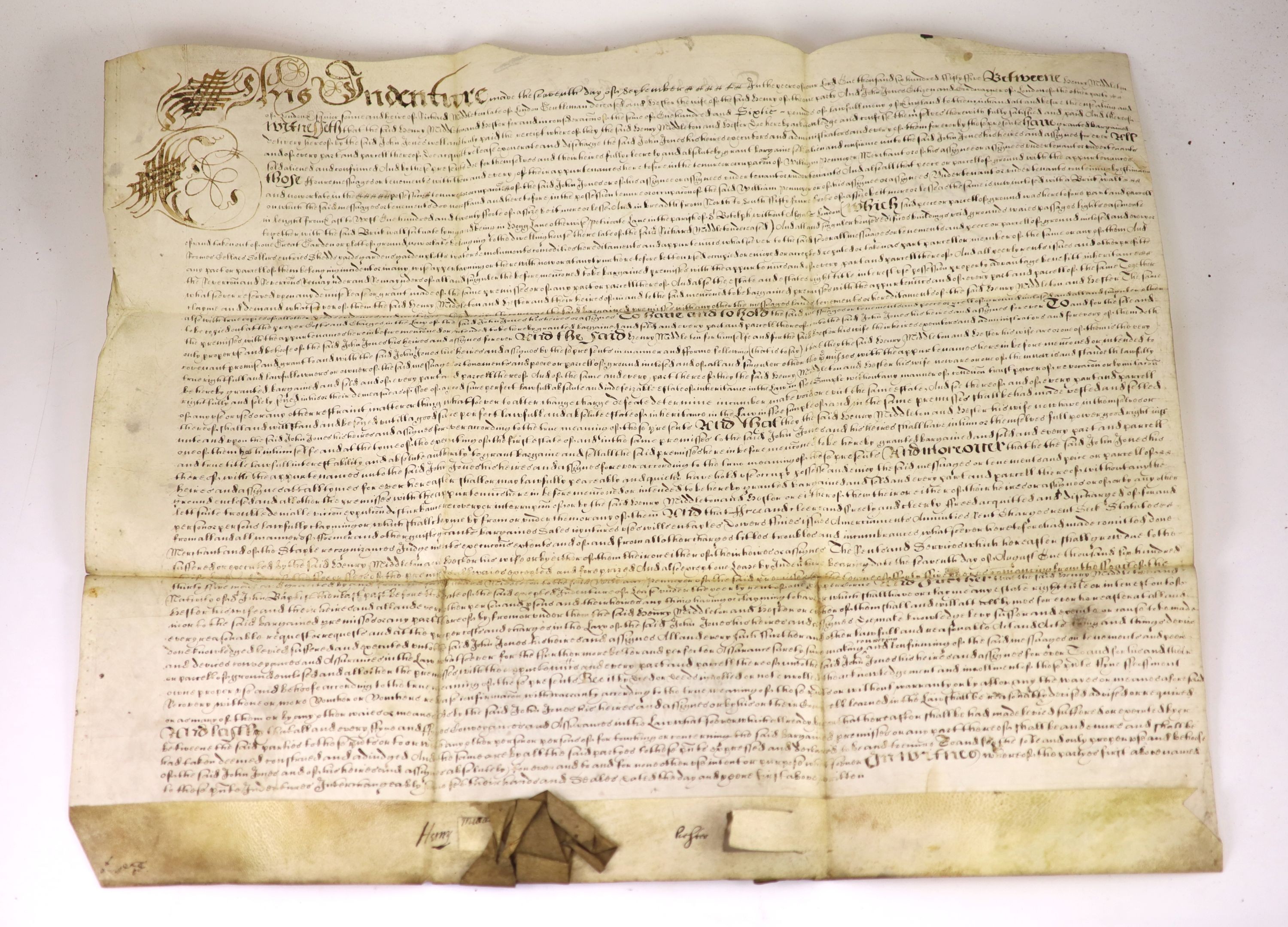 Moore, Francis - Vox Stellarum; or, a Loyal Almanack for……1823; Four various 18th century printed sermons, and four 17th/18th indentures on vellum, including one relating to land at Petticoat Lane, London, dated 1653